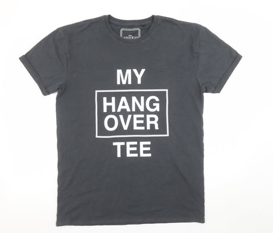 Next Men's Black Funny Graphic Print Cotton T-Shirt Size M