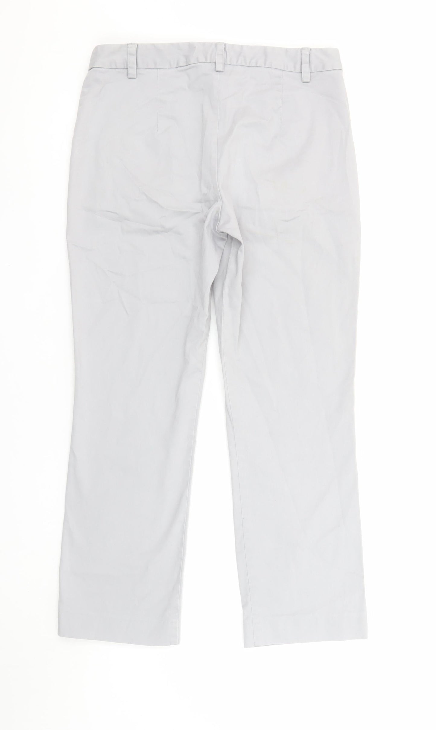 Great Plains Women Grey Cotton Stretch Chino Trousers Size 10