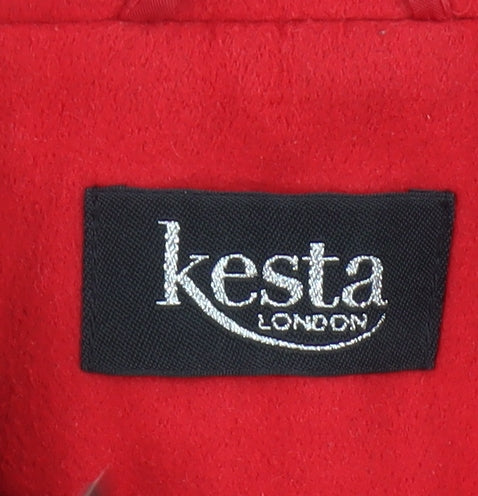 Kesta London Women's Red Mid-Length Button Coat Size 16