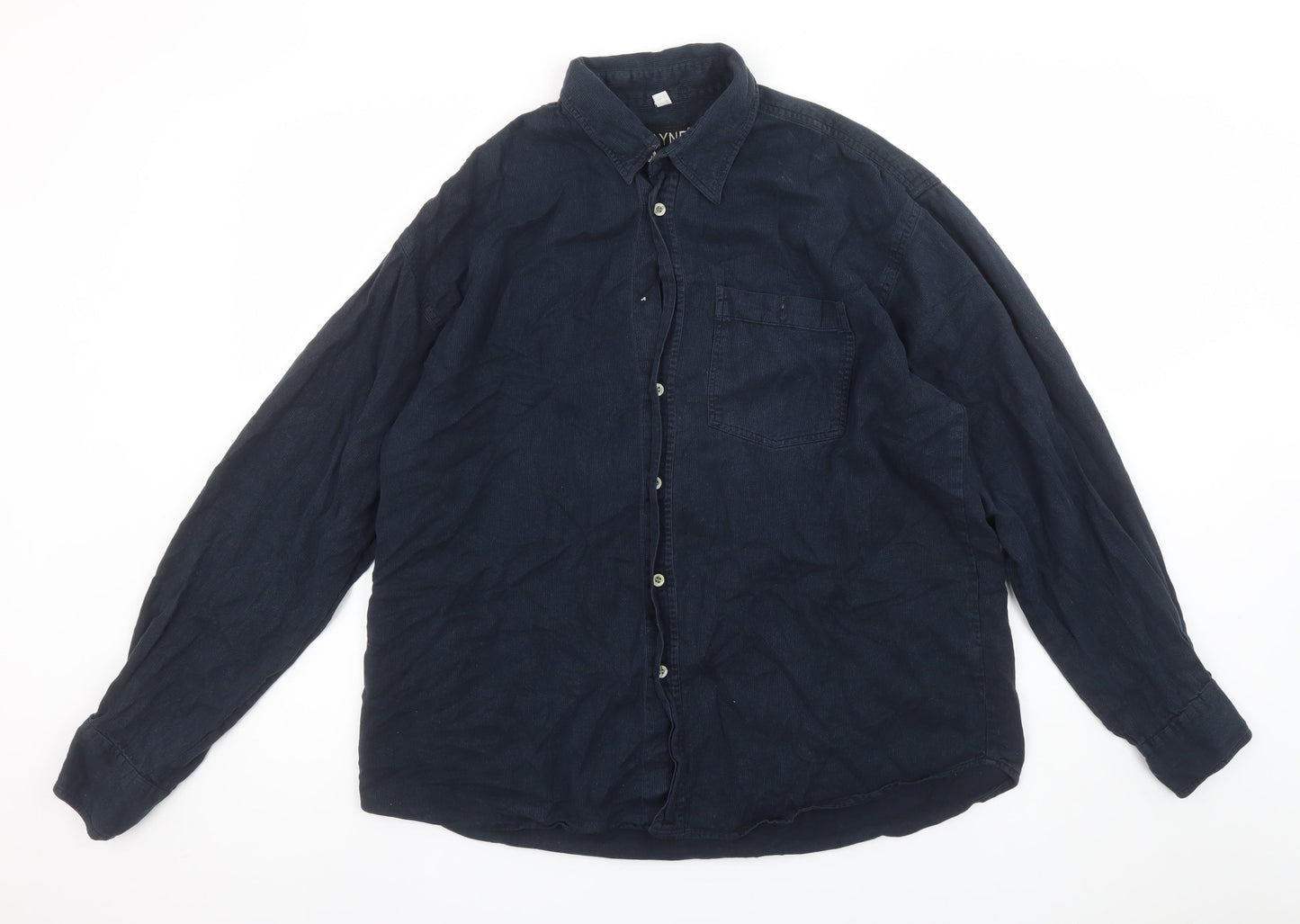 MAYNE Men’s Blue Cotton Long Sleeve Button-Up Shirt XL