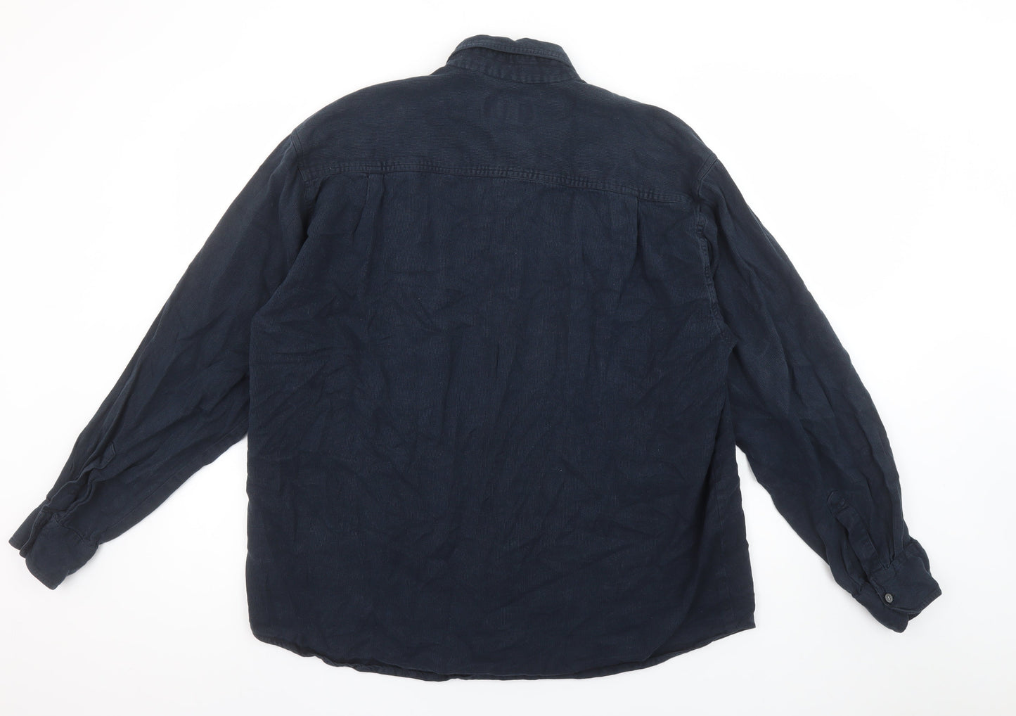 MAYNE Men’s Blue Cotton Long Sleeve Button-Up Shirt XL