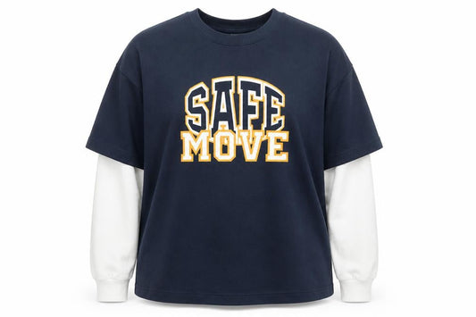 Zara Womens Navy Two Tone Pullover Sweatshirt Size 12 Graphic Print
