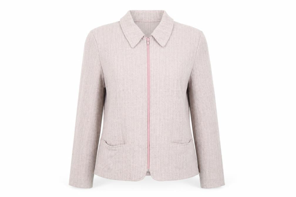 Weekenders Womens Beige Zip Up Blazer Jacket M Regular Fit Casual