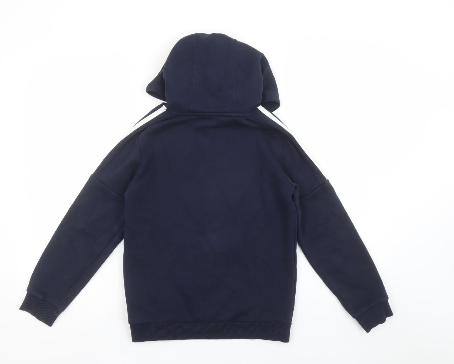 Adidas Boys Navy Hoodie 9-10 Years Pullover Graphic Sport Style