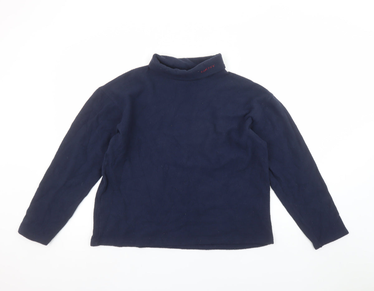 DKNY Girls Blue 14 Years Fleece High Neck Pullover Sweatshirt
