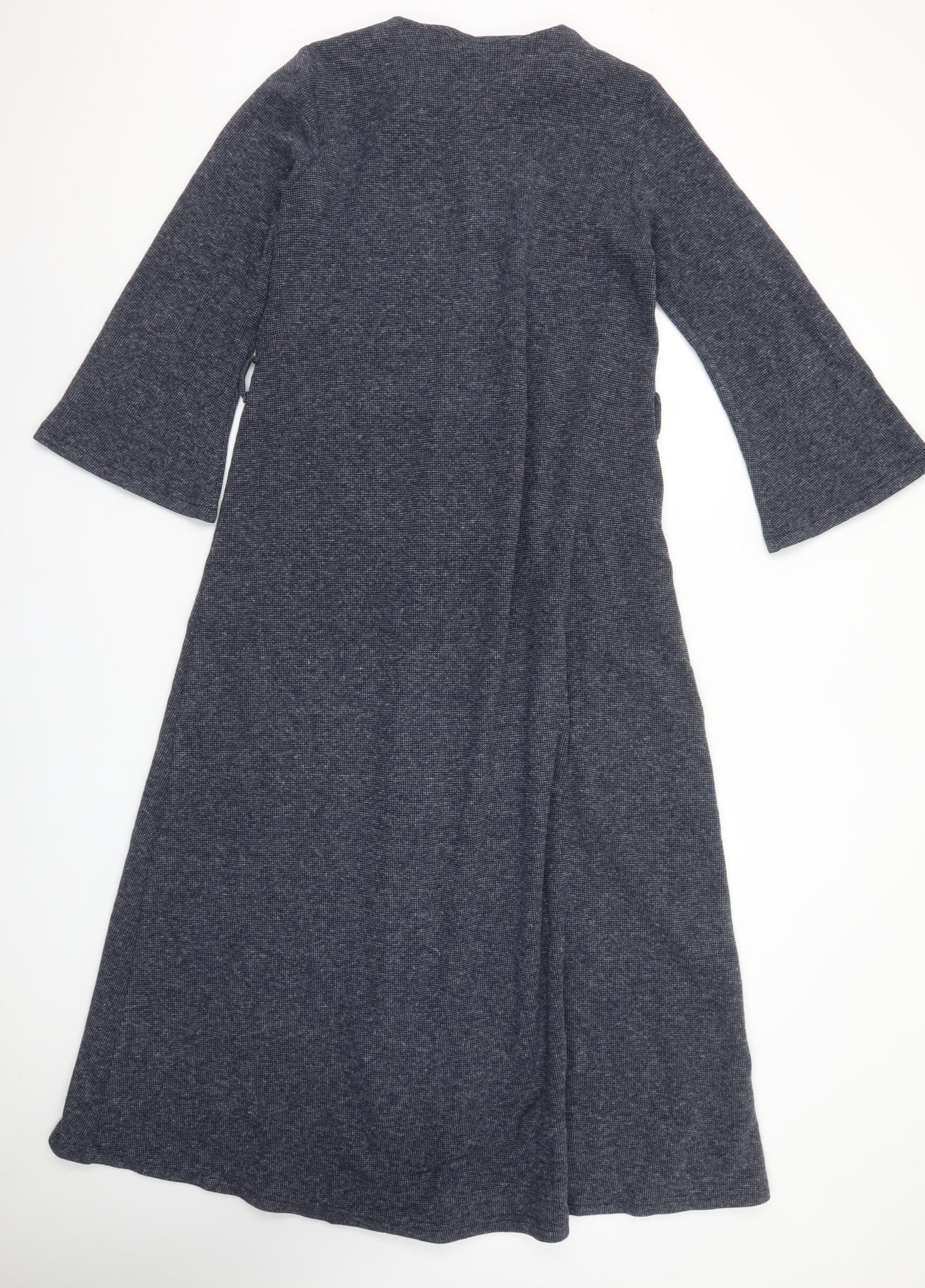 Dilber Tesettür Women Blue Maxi Knit Zip Long Sleeve Dress Size 10