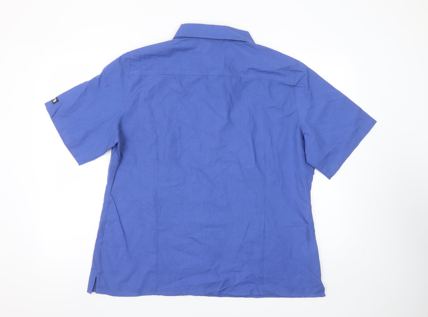Simon Jersey Women's Blue Short Sleeve Collared Button-Up Work Shirt Size 20