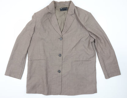 Additional front view of ASOS DESIGN Women Brown Tall Blazer UK 16 Single-Breasted Jacket