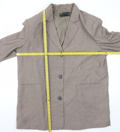 Back view of ASOS DESIGN Women Brown Tall Blazer UK 16 Single-Breasted Jacket