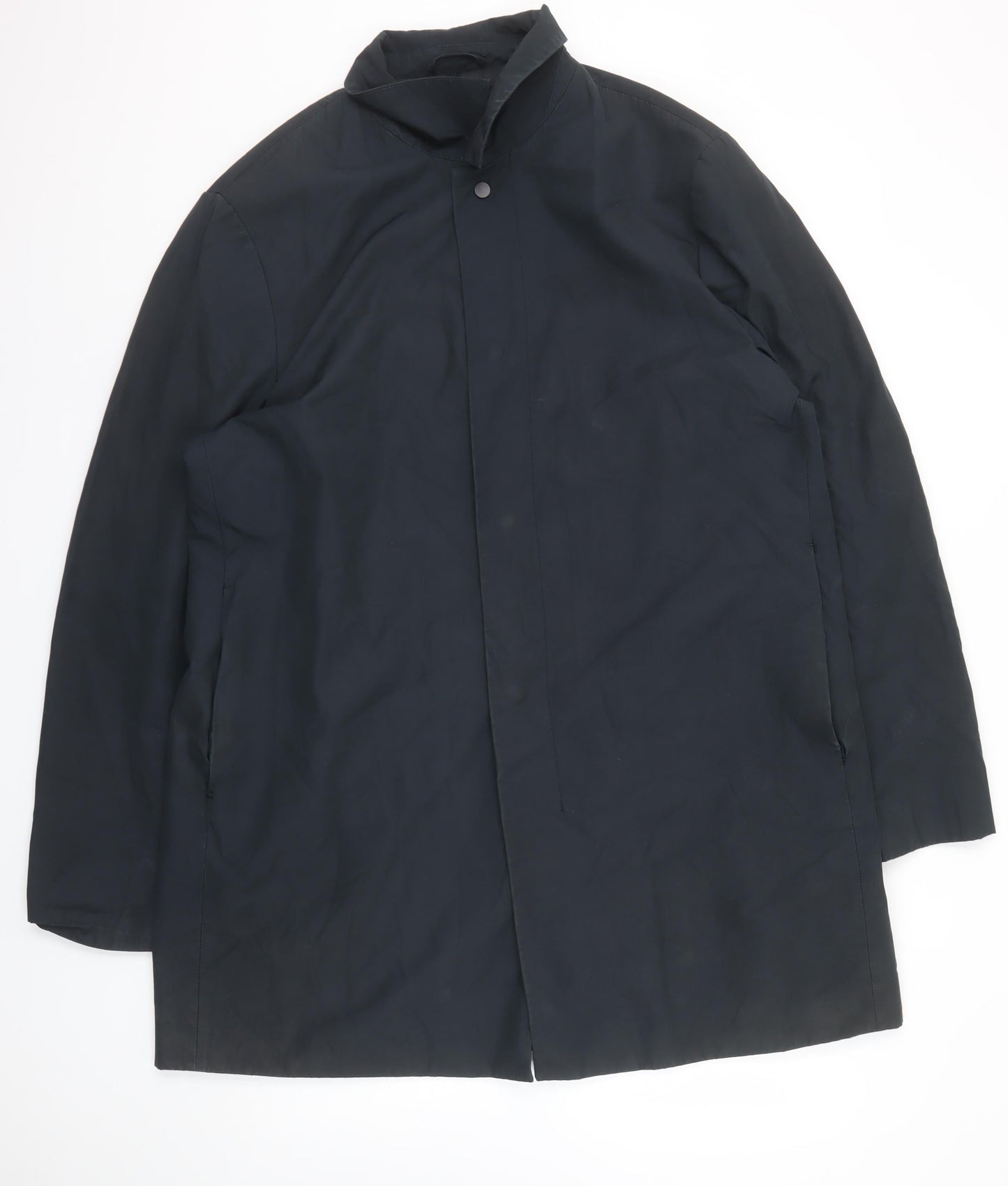 Kin Men’s Black 2XL Mid-Length Cotton Blend Rain Coat