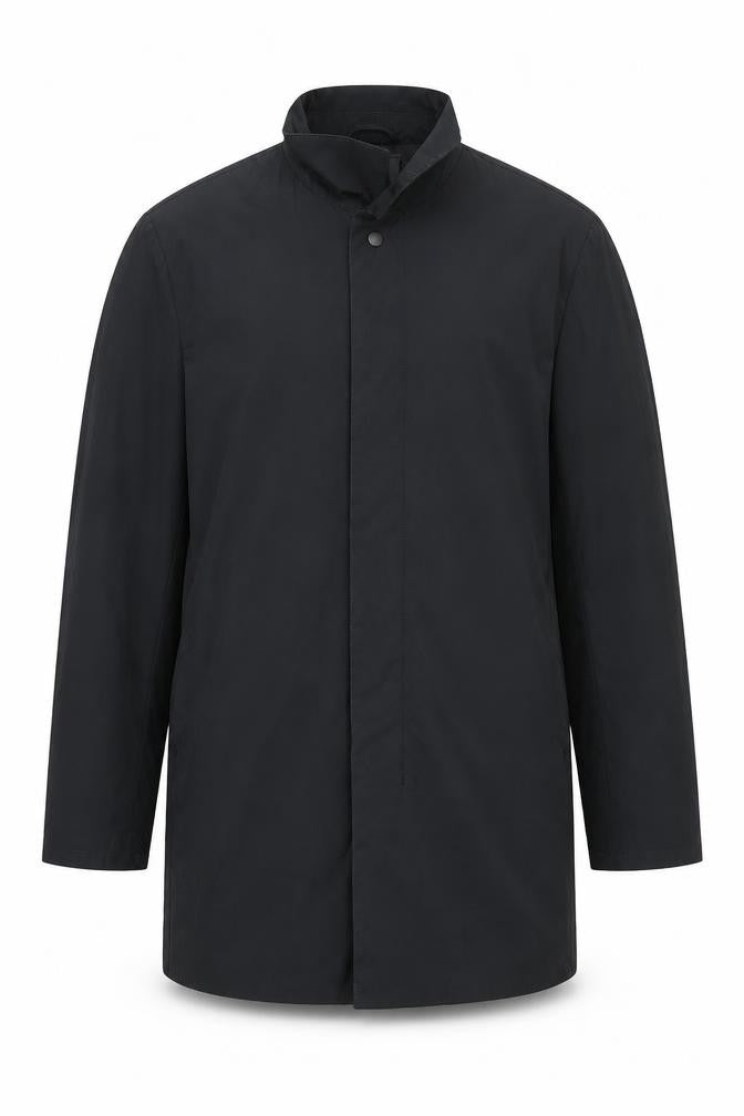 Kin Men’s Black 2XL Mid-Length Cotton Blend Rain Coat