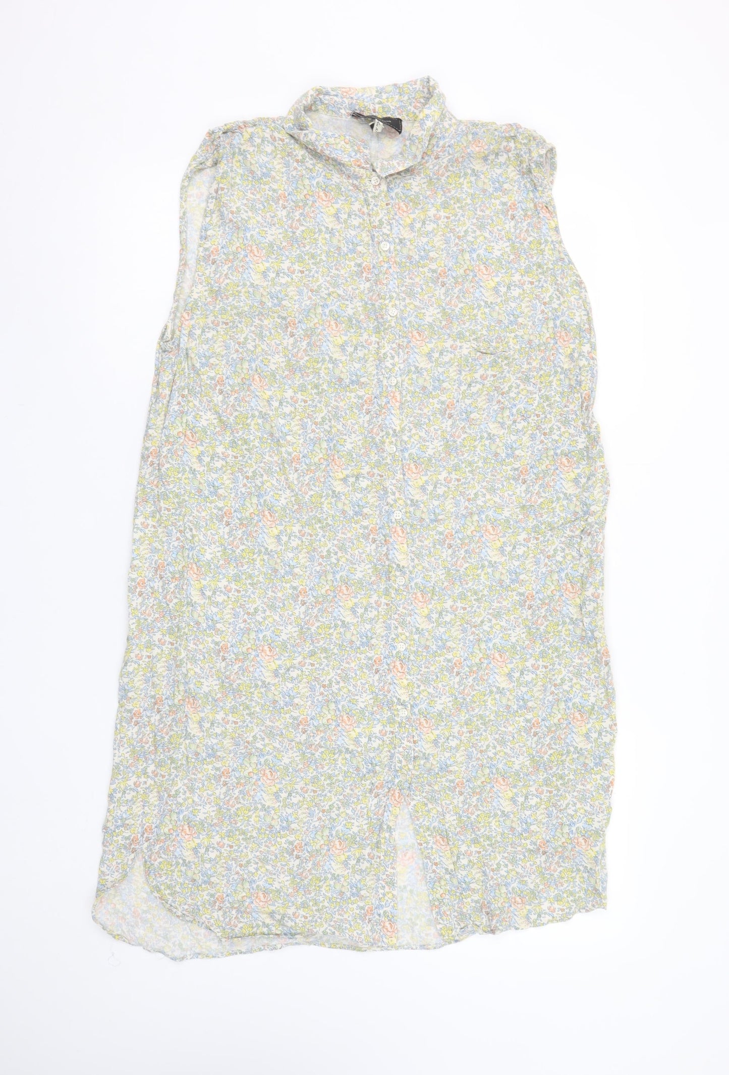 River Island Women's Multicoloured Floral Shirt Dress Size 16