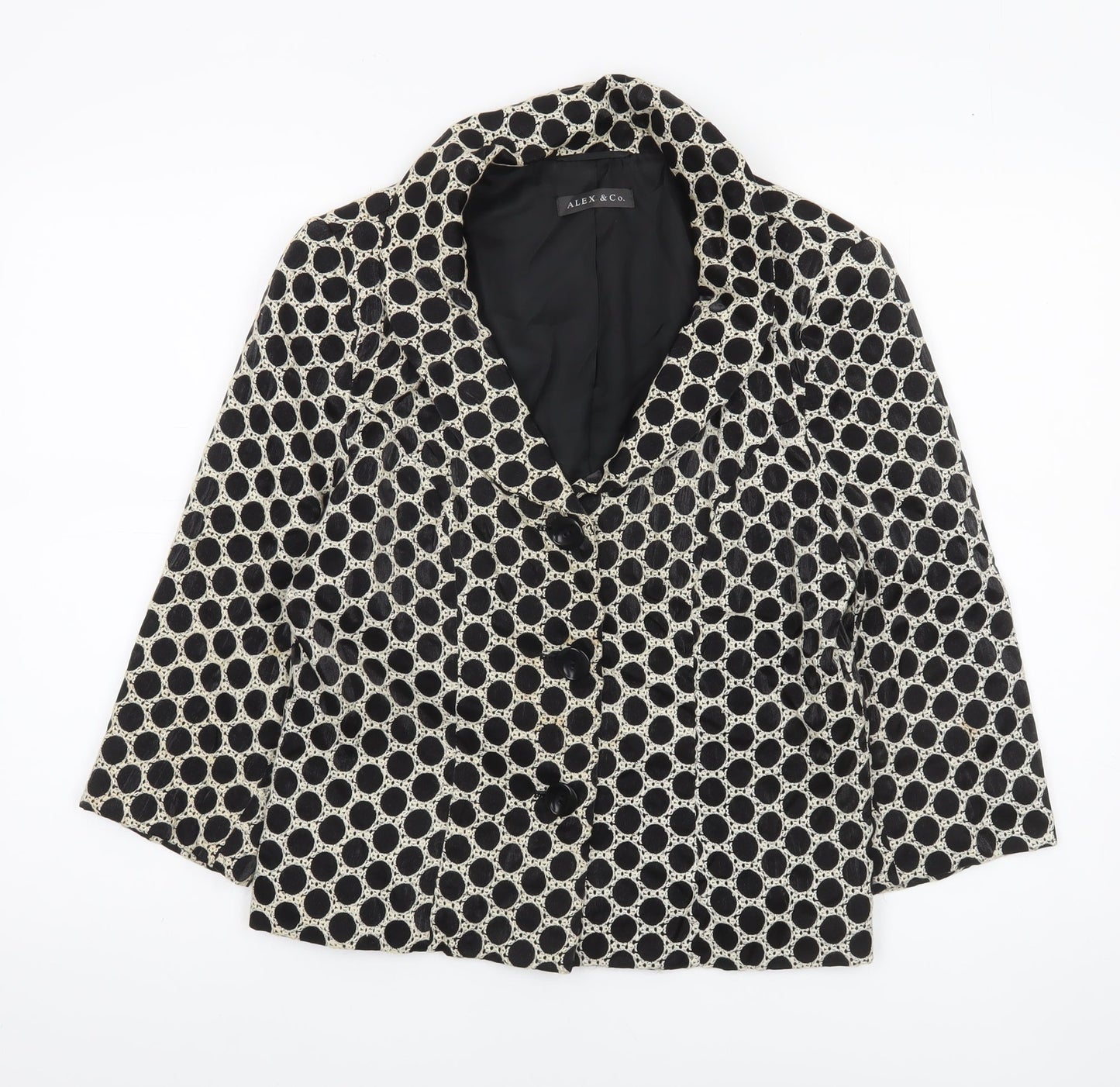 Alex & Co. Women’s Black Polka Dot Lined Blazer UK 12 Classic Fit