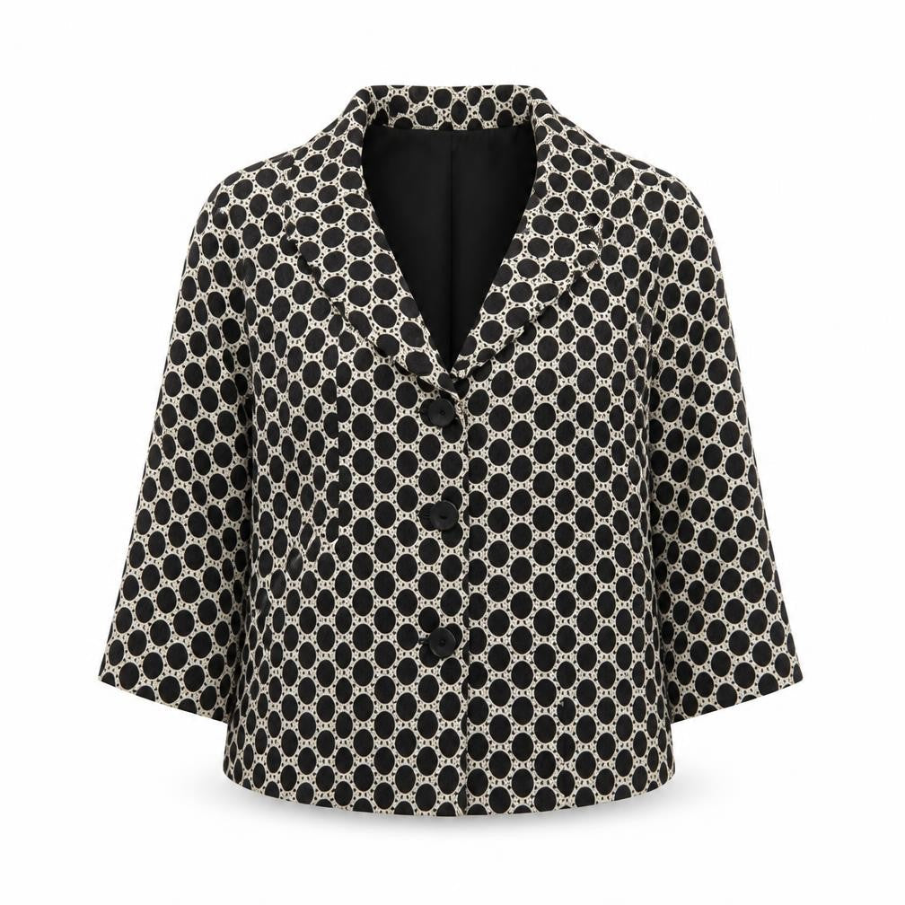 Alex & Co. Women’s Black Polka Dot Lined Blazer UK 12 Classic Fit