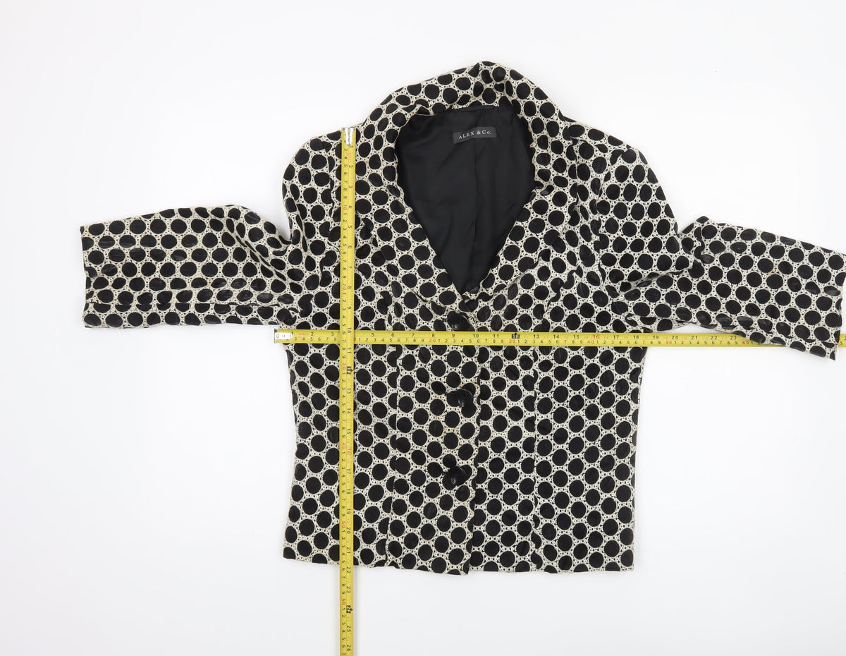 Alex & Co. Women’s Black Polka Dot Lined Blazer UK 12 Classic Fit