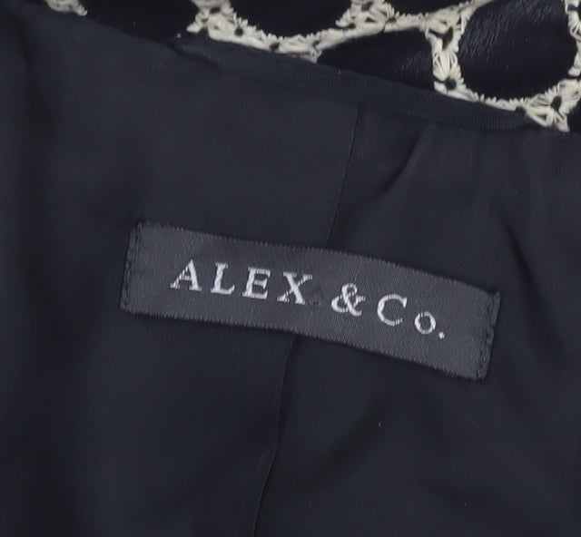 Alex & Co. Women’s Black Polka Dot Lined Blazer UK 12 Classic Fit