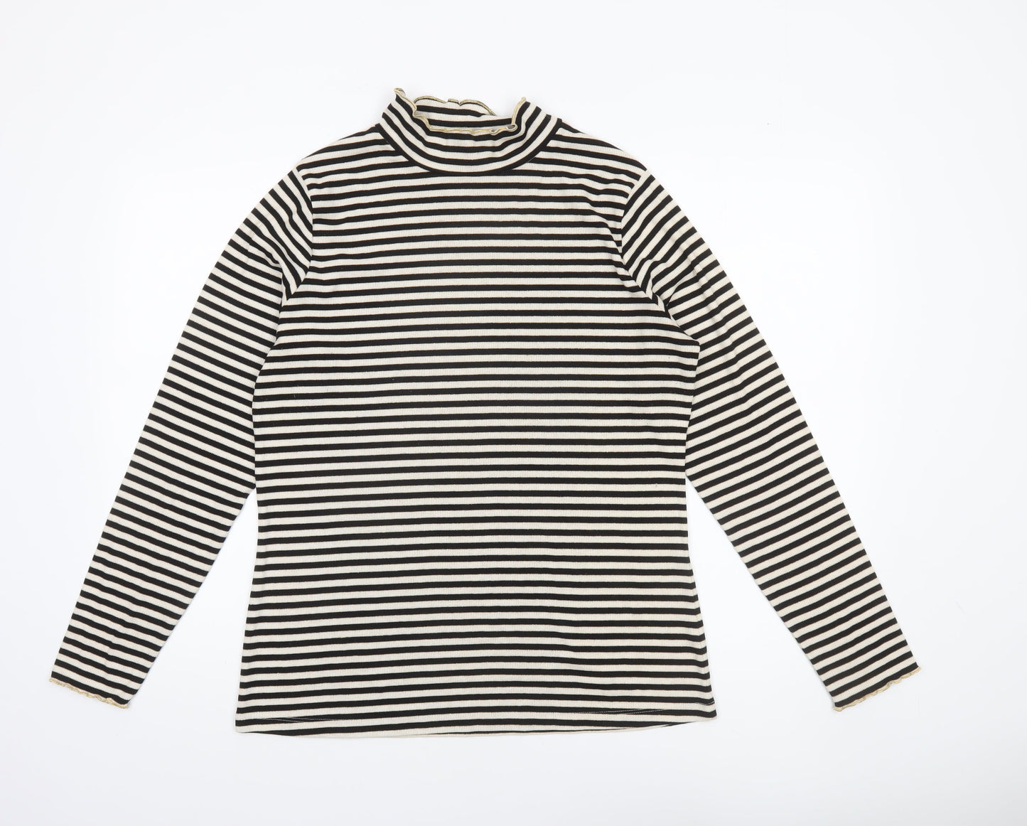 F&F Women’s Black Striped Roll Neck Long Sleeve Top Size 20