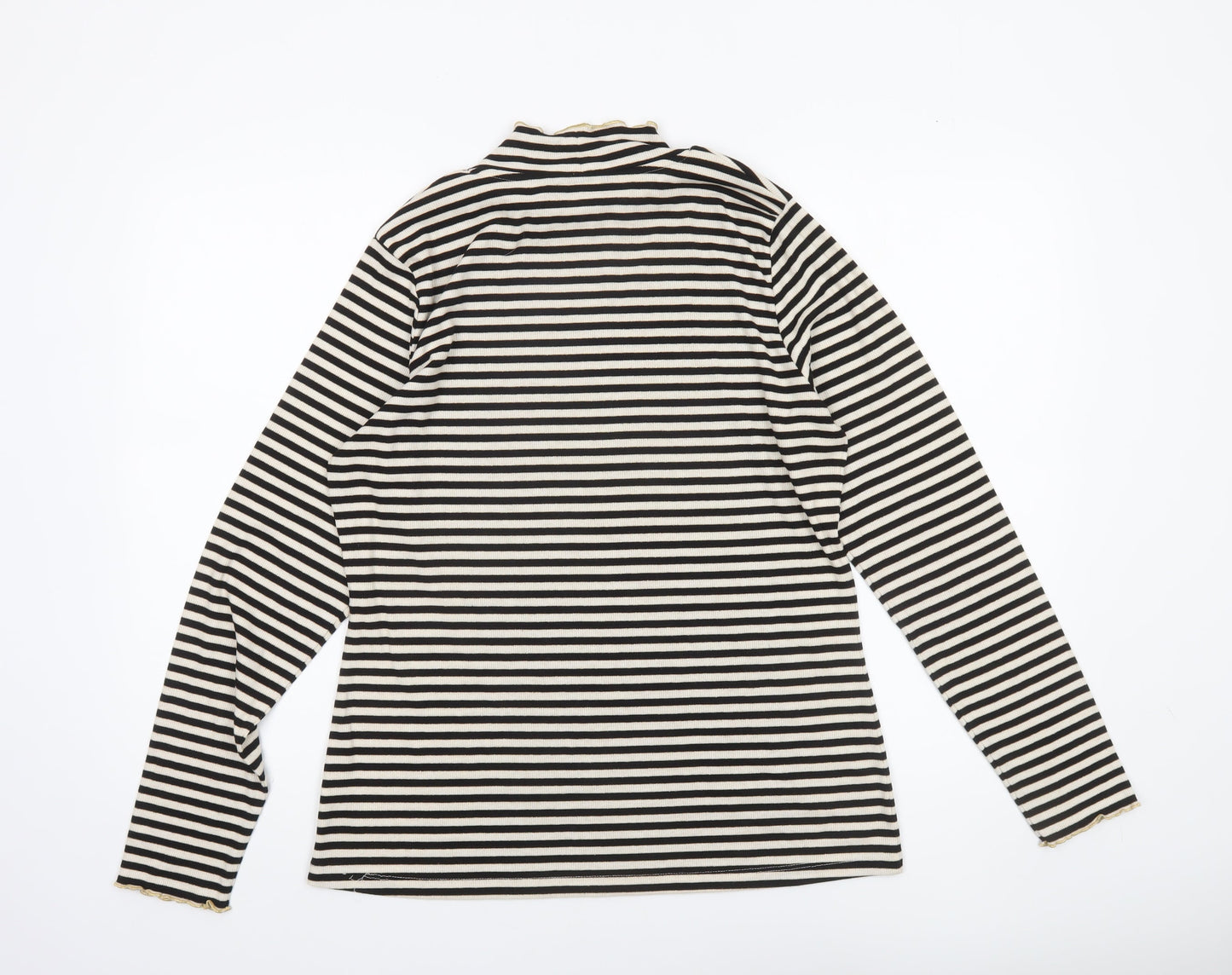 F&F Women’s Black Striped Roll Neck Long Sleeve Top Size 20