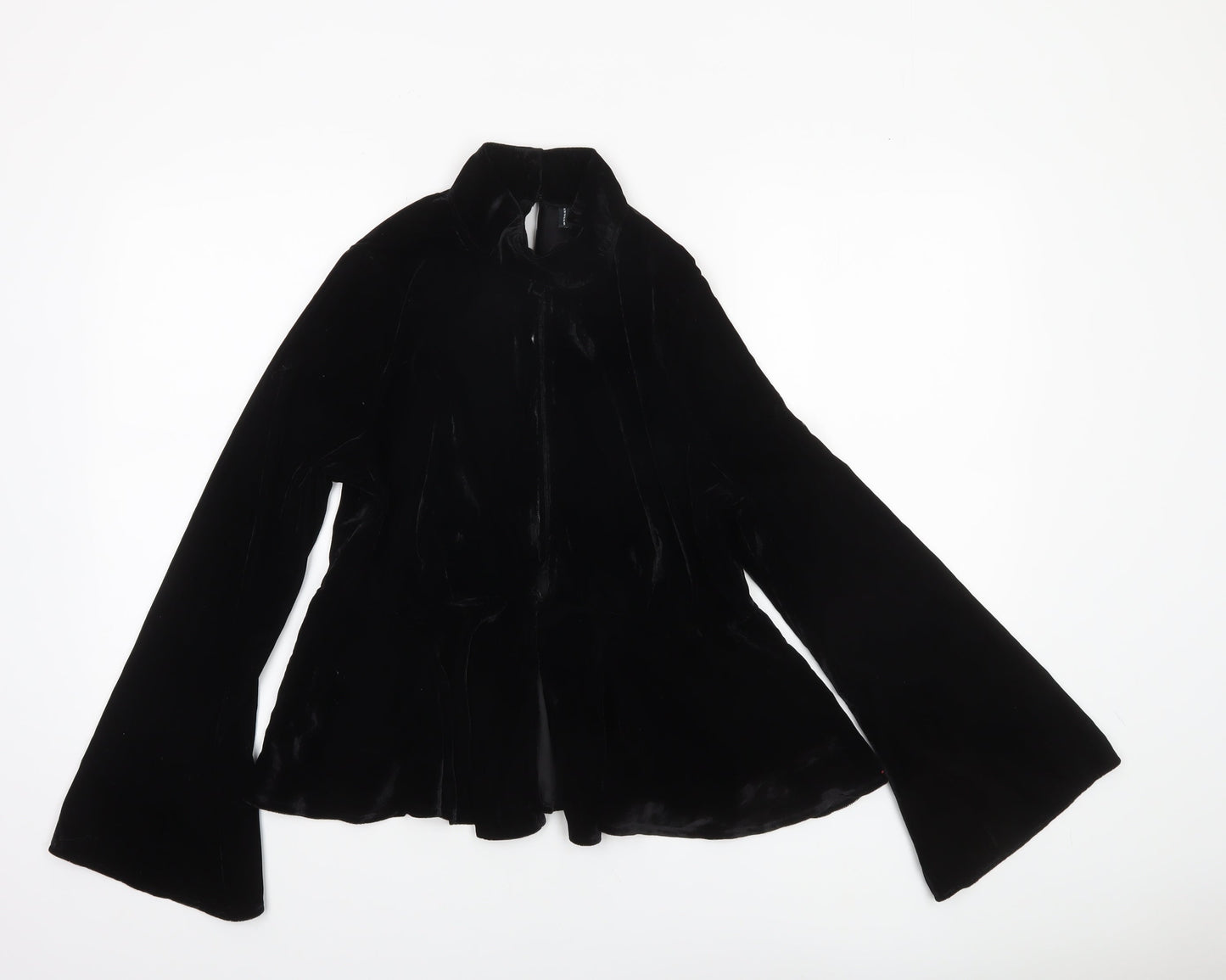 ASOS Design Women’s Black Velvet Wrap Blouse Size 14 Long Sleeve
