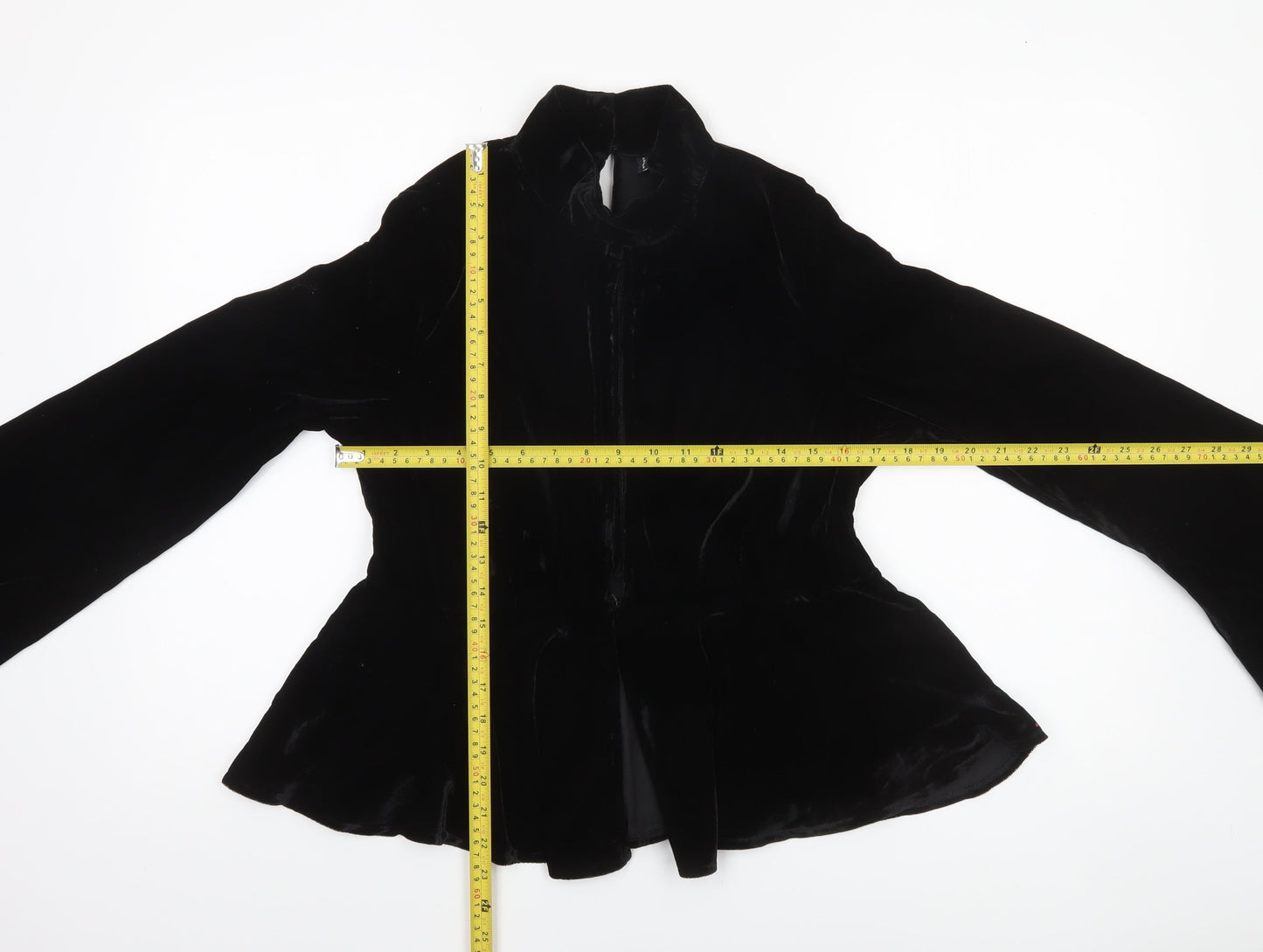 ASOS Design Women’s Black Velvet Wrap Blouse Size 14 Long Sleeve