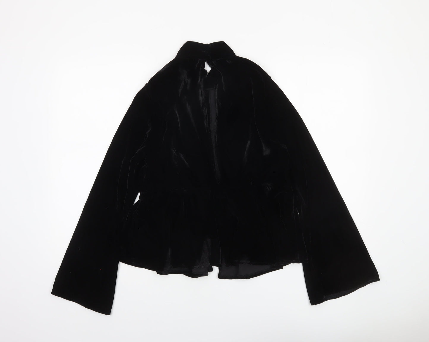 ASOS Design Women’s Black Velvet Wrap Blouse Size 14 Long Sleeve