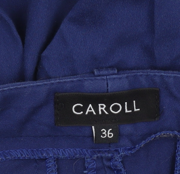 Caroll Women Blue Chino Slim Fit Cotton Stretch Trousers Size 8