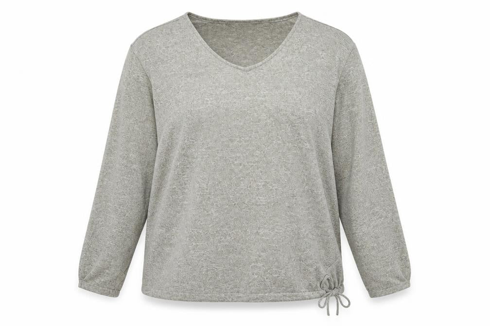 Beloved Women’s Grey V-Neck Long Sleeve Pullover Jumper Size 2XL
