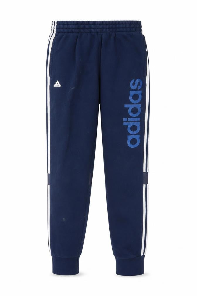 Adidas Boys Blue Jogger Trousers 13-14 Years Regular Fit Fleece Activewear