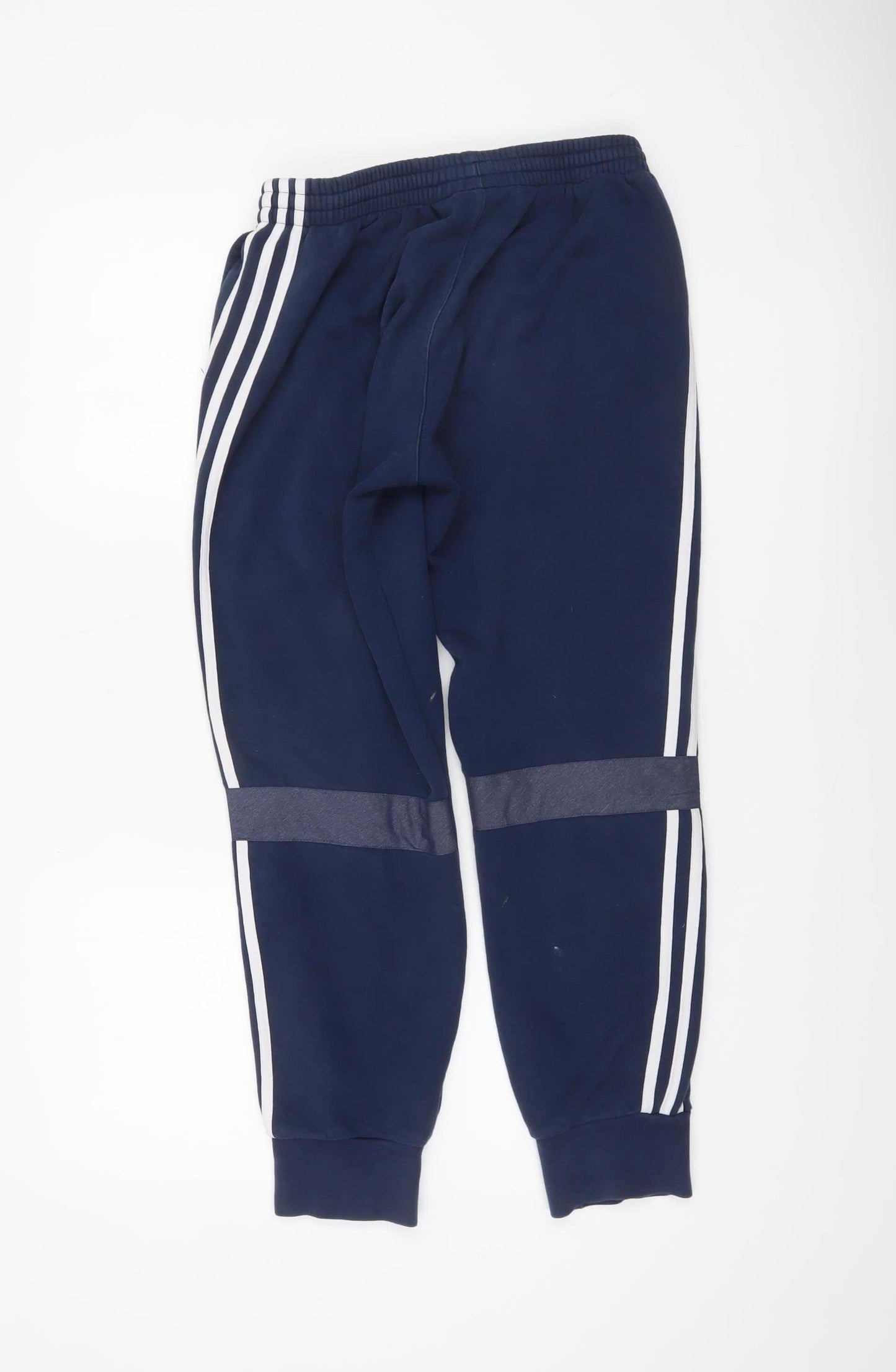 Adidas Boys Blue Jogger Trousers 13-14 Years Regular Fit Fleece Activewear