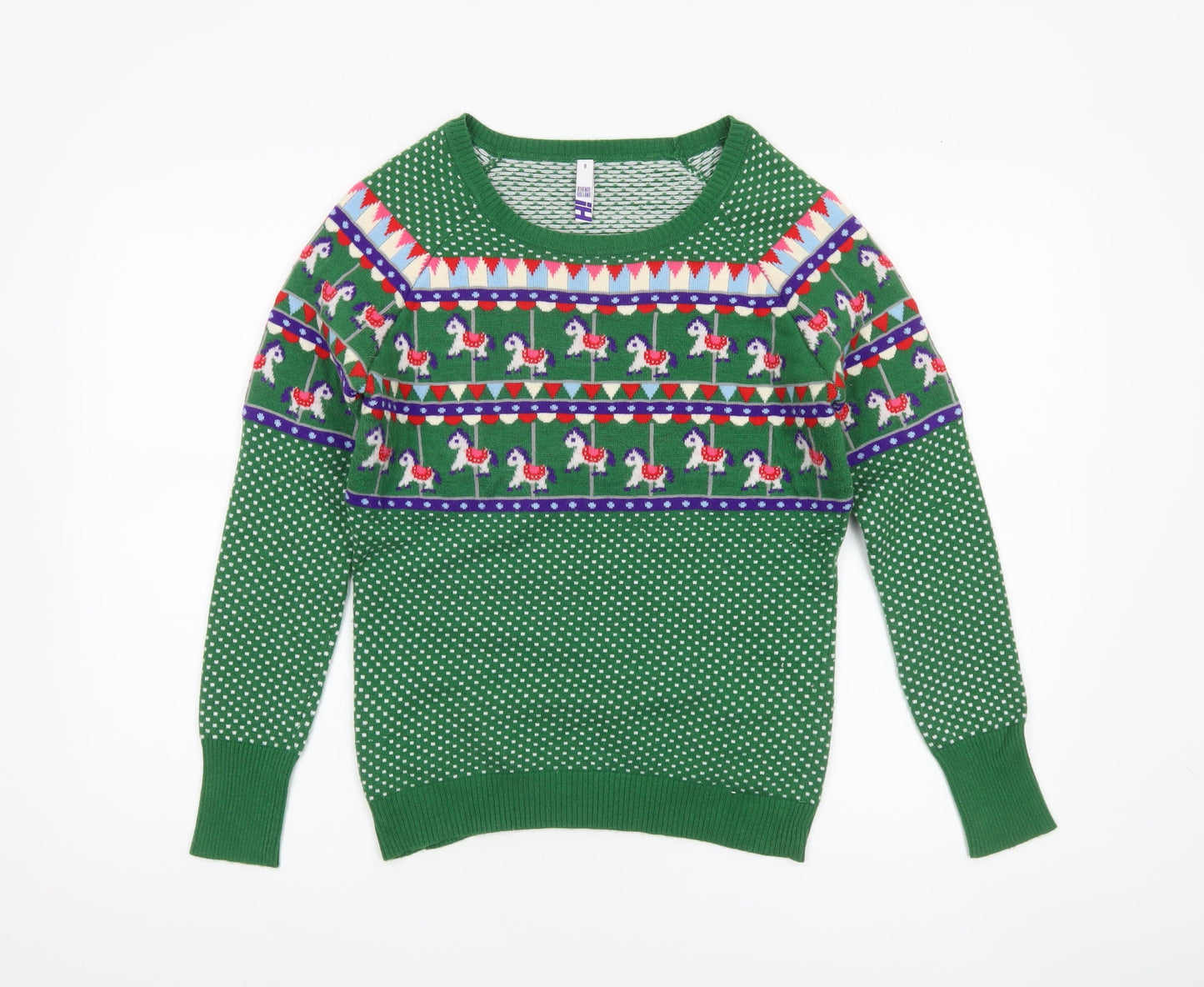 By Henry Holland Women's Green Size 8 Christmas Pullover Jumper