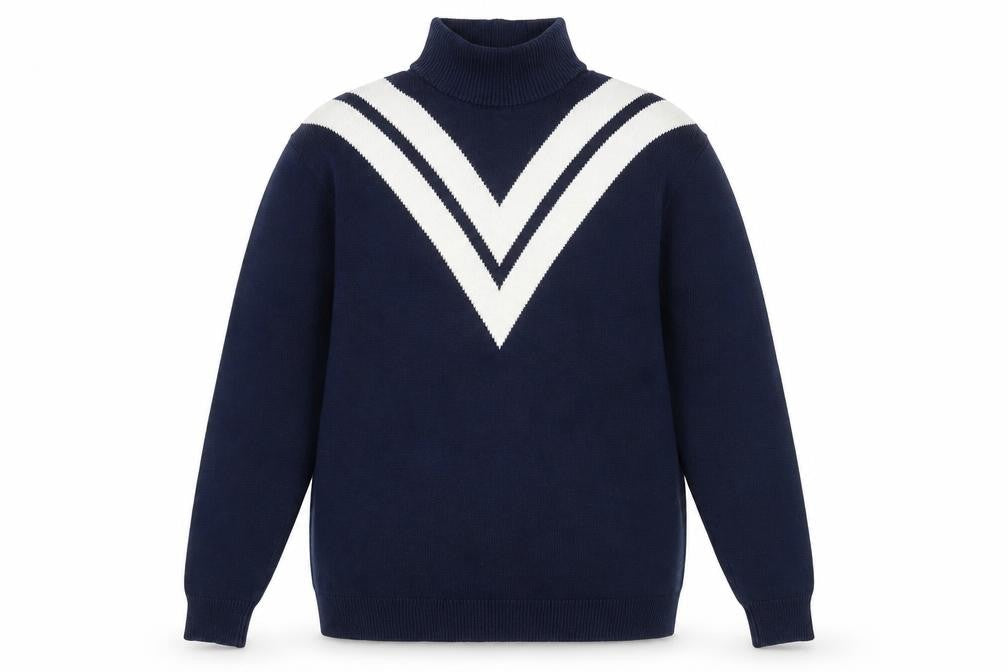 The Upside Women's Blue Roll Neck Cotton Jumper XS