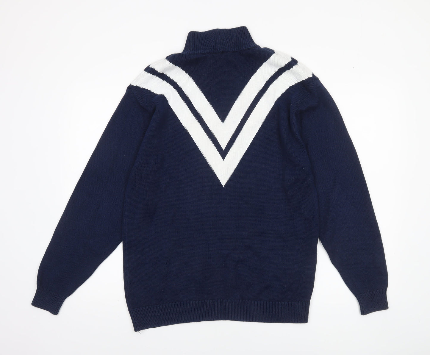 The Upside Women's Blue Roll Neck Cotton Jumper XS