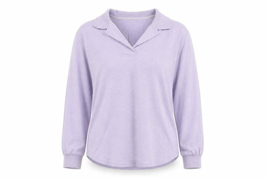 Escada Sport Women Lilac Cotton Pullover Sweatshirt L Long Sleeve