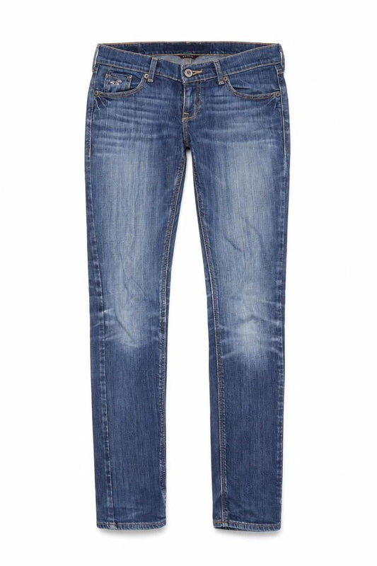 Hollister Women Blue Stretch Skinny Jeans Size 0S Slim Fit Denim