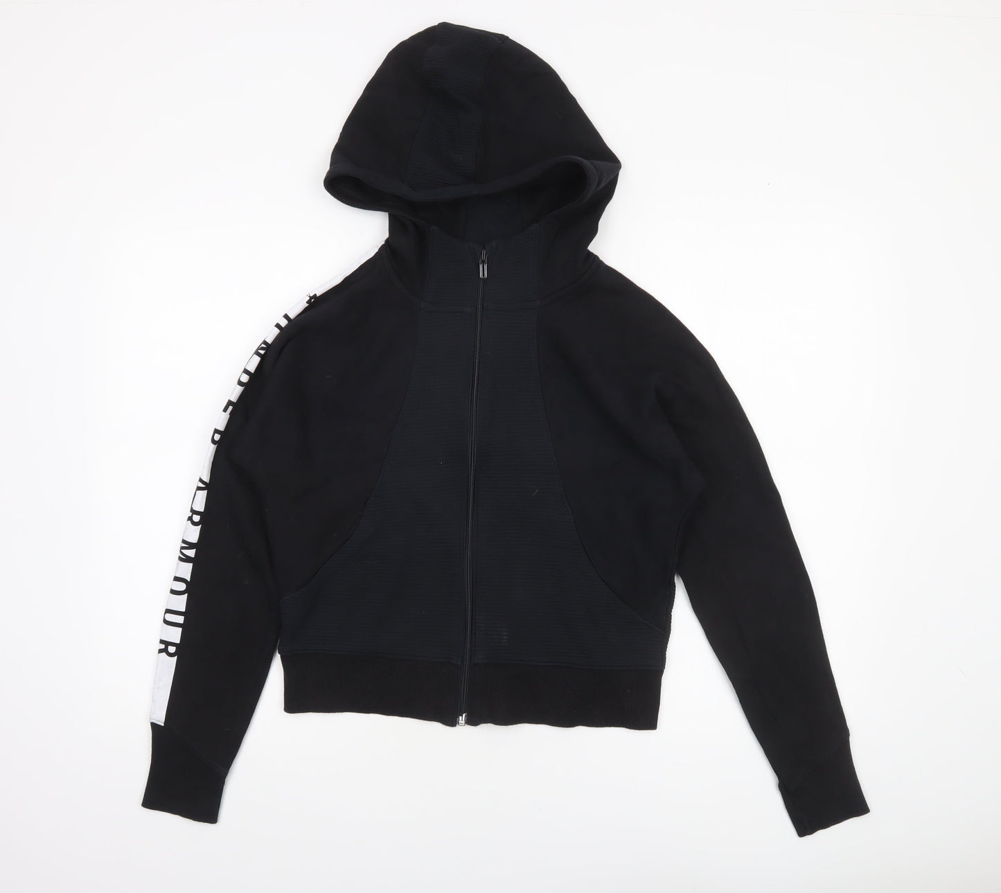 Under Armour Womens Black Full Zip Hoodie Size M Loose Fit Sportswear
