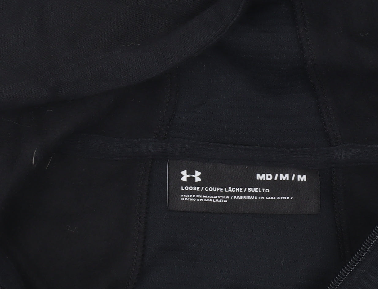 Under Armour Womens Black Full Zip Hoodie Size M Loose Fit Sportswear