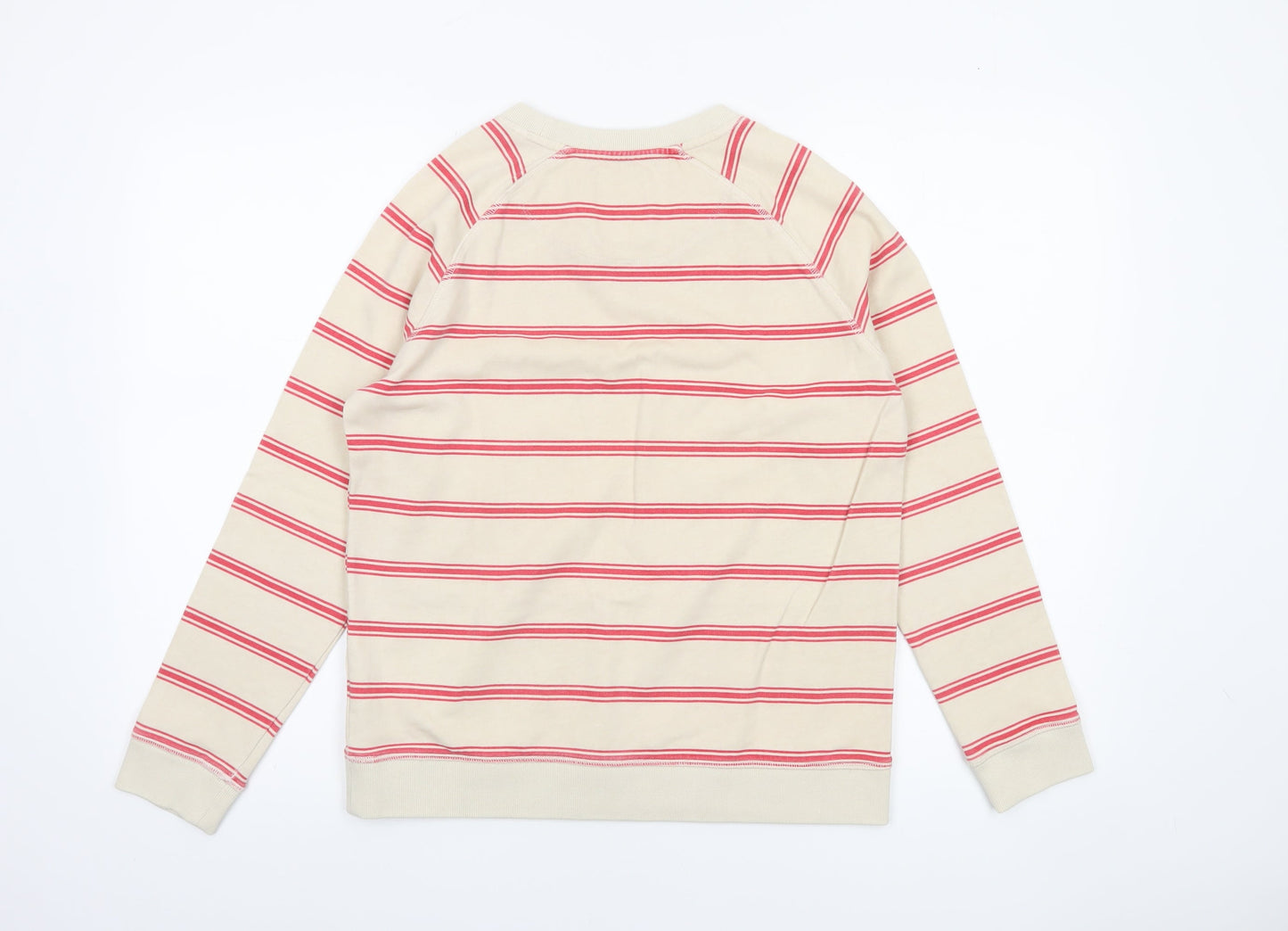 Crew Clothing Company Womens Beige Striped Cotton Pullover Sweatshirt Size 10