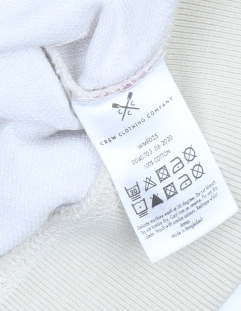 Crew Clothing Company Womens Beige Striped Cotton Pullover Sweatshirt Size 10