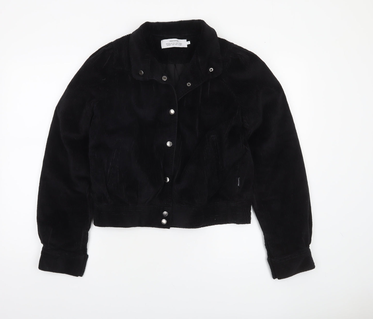 Dedicated Womens Black Corduroy Bomber Jacket Size S