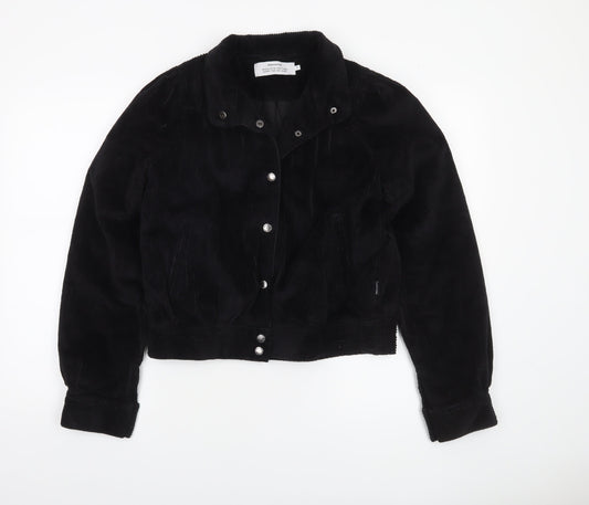 Dedicated Womens Black Corduroy Bomber Jacket Size S