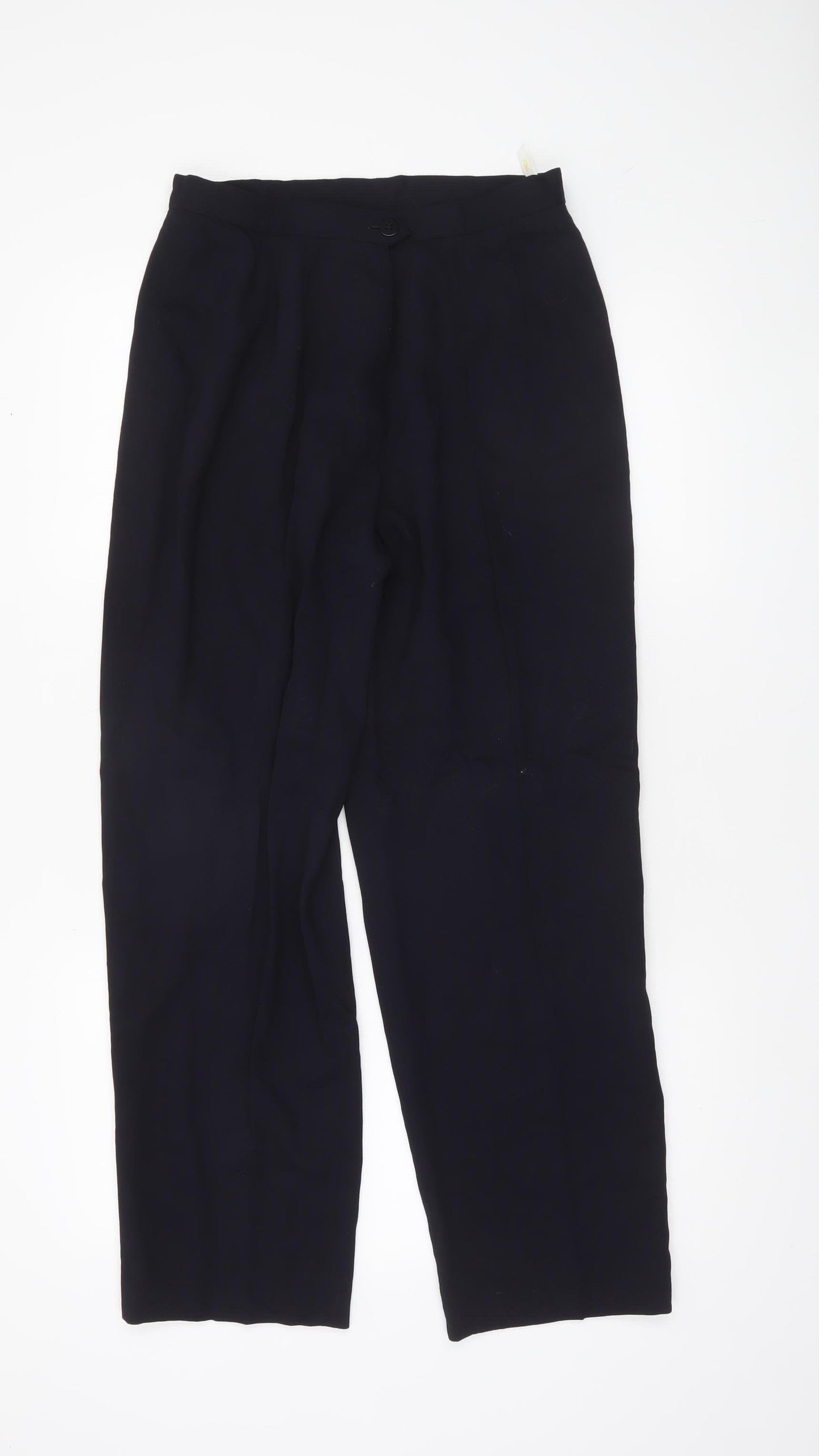 Country Casuals Women Black Petite 12 Wool Blend Straight Trousers