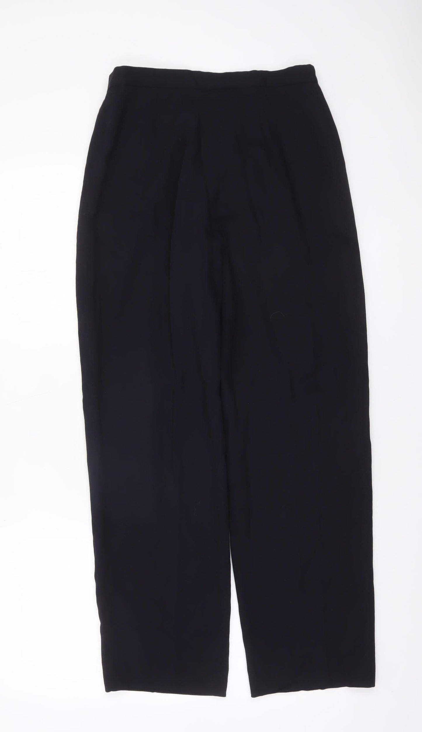 Country Casuals Women Black Petite 12 Wool Blend Straight Trousers