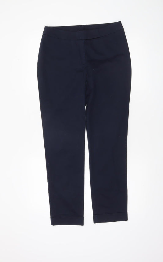 Dorothy Perkins Womens Blue Cropped Slim Trousers Size 10