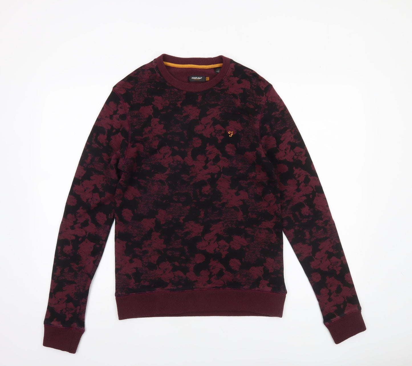 Farah Men's Red Graphic Print Cotton Crew Neck Sweatshirt Size S