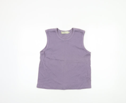 Cotton Traders Womens Purple 14/16 Sleeveless Cotton Tank Top