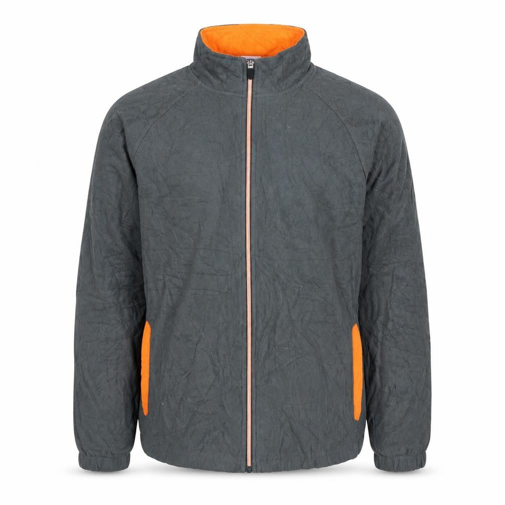 Starter Men's Black and Orange L Fleece Windbreaker Jacket