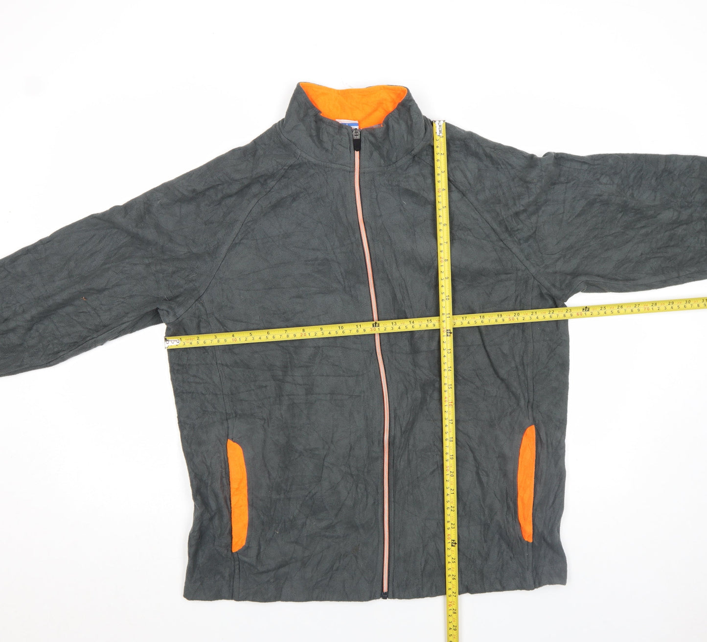 Starter Men's Black and Orange L Fleece Windbreaker Jacket