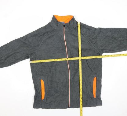 Starter Men's Black and Orange L Fleece Windbreaker Jacket