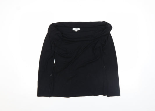 Warehouse Women’s Black Off Shoulder Long Sleeve Viscose Top Size 10