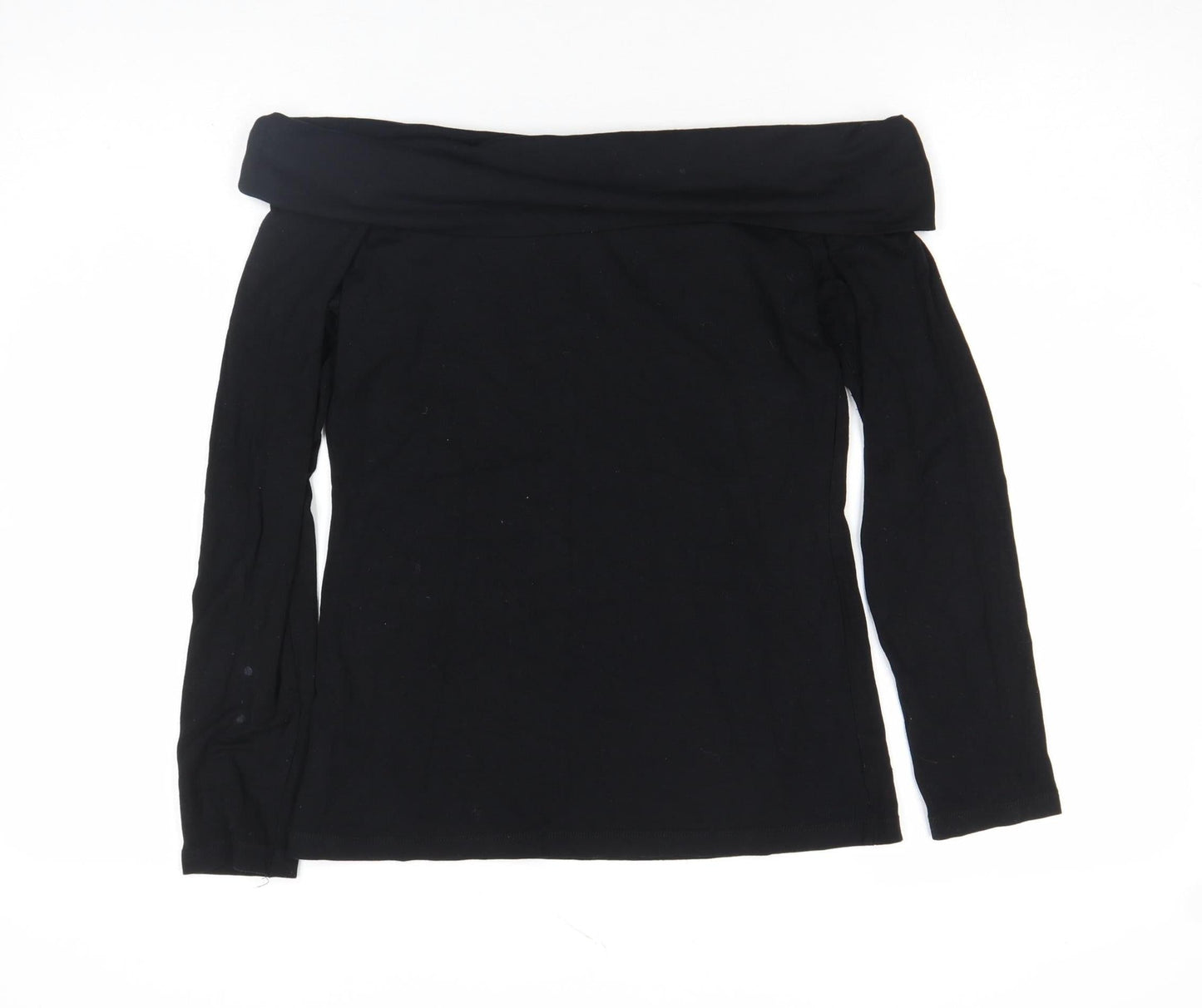 Warehouse Women’s Black Off Shoulder Long Sleeve Viscose Top Size 10